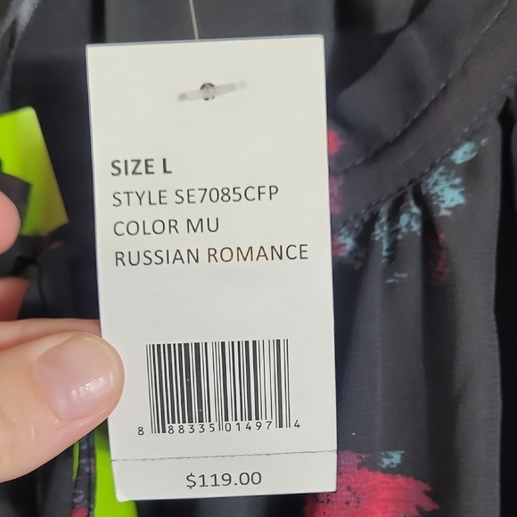 NWT Sam Edelman Russian Romance Dress Size L Whimsigoth Dark Floral Mini Ruffle - Picture 7 of 14